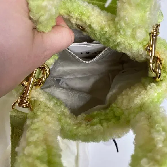 UGG Maribel Mini Sherpa Bag Crossbody Green Checkered - Picture 6 of 9